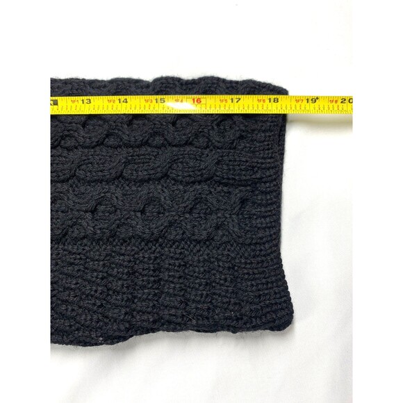 Kilronan Knitwear 100% Merino Wool Sweater Womens L Black Cable Knit Cardigan - Picture 5 of 7